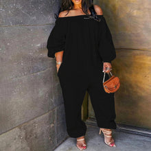Load image into Gallery viewer, LW Plus Size Women Clothing Off The Shoulder Long Sleeve Pocket Bateau