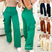 Load image into Gallery viewer, Wepbel Wide Leg Trousers Solid Color Streetwear Fashion Cargo Pants