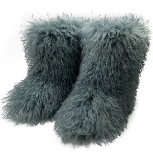 Winter Warm WomenFur Boots Woman Fluffy Plush Faux Fur Snow Boots