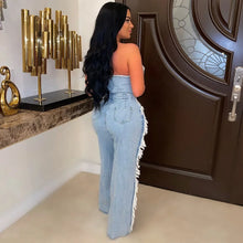 Load image into Gallery viewer, ANJAMANOR Studded Washed Denim Jumpsuit Women 2023 Fashion Sexy One