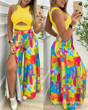 Load image into Gallery viewer, Two Piece Sets Womens Outifits 2022 Summer New Fashion Round Neck