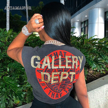 Load image into Gallery viewer, ANJAMANOR Letter Print Gray Graphic Tee Fashion Sexy Sleeveless Tshirt