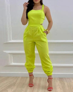 British Sweet Casual Jumpsuit Pants Spring And Summer Ladies Printed